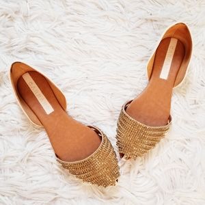 Carrano Embellished Toe Dorsay Flats